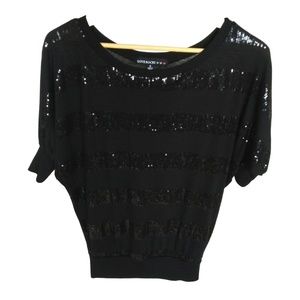 Love Rocks Loose Fitting Sequin Striped Top